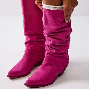 TAKE ME TO TUCSON SLOUCH BOOTS HOT PINK